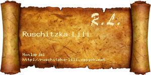 Ruschitzka Lili névjegykártya